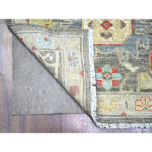 Load image into Gallery viewer, 2&#39;8&quot;x11&#39;10&quot; Jet Gray, Hand Knotted Vegetable Dyes, Dense Weave, Pure Wool, Fine Peshawar with Heriz Design, Runner Oriental Rug FWR530808