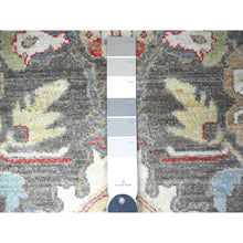 Load image into Gallery viewer, 2&#39;8&quot;x11&#39;10&quot; Jet Gray, Hand Knotted Vegetable Dyes, Dense Weave, Pure Wool, Fine Peshawar with Heriz Design, Runner Oriental Rug FWR530808