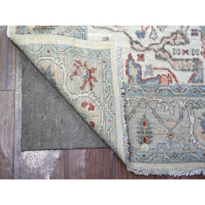 4'x5'10 Dolphin Gray with Shark Gray Border, Fine Aryana Bidjar Garus Design, Natural Dyes, Luxurious Wool, Hand Knotted, Oriental Rug FWR530916