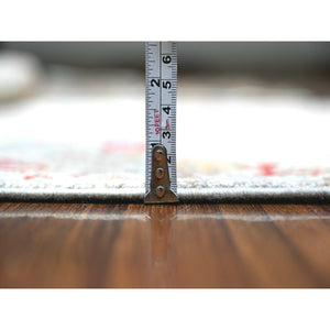 3'x4'8" Squirrel Gray, Fine Aryana, Sultanabad Leaf Design, Hand Knotted, Natural Dyes, Vibrant Wool, Oriental Rug FWR530934
