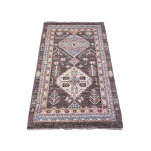 Load image into Gallery viewer, 3&#39;1&quot;x4&#39;10&quot; Urban Gray, Aryana with North West Persian Design with Small Animal Figurines, Natural Dyes, Luxurious Wool, Hand Knotted, Oriental Rug FWR530958