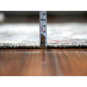 3'1"x4'10" Urban Gray, Aryana with North West Persian Design with Small Animal Figurines, Natural Dyes, Luxurious Wool, Hand Knotted, Oriental Rug FWR530958