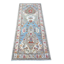 Load image into Gallery viewer, 2&#39;7&quot;x6&#39;1&quot; Rock Candy Gray, Sultanabad Leaf Design, Hand Knotted, Natural Dyes, Vibrant Wool, Runner Oriental Rug FWR530976