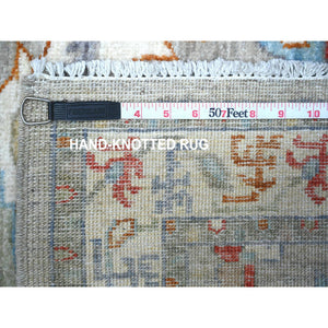 2'7"x6'1" Rock Candy Gray, Sultanabad Leaf Design, Hand Knotted, Natural Dyes, Vibrant Wool, Runner Oriental Rug FWR530976