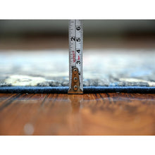 Load image into Gallery viewer, 2&#39;6&quot;x11&#39;7&quot; Millennium Blue, Pure Wool, Afghan Peshawar With Birds Of Paradise, Hand Knotted, Vegetable Dyes, Runner, Oriental Rug FWR530988