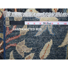 Load image into Gallery viewer, 2&#39;6&quot;x11&#39;7&quot; Millennium Blue, Pure Wool, Afghan Peshawar With Birds Of Paradise, Hand Knotted, Vegetable Dyes, Runner, Oriental Rug FWR530988