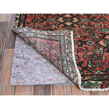 Load image into Gallery viewer, 2&#39;7&quot;x9&#39;1&quot; Blush Red, Vintage Persian Hamadan with All Over Fish Design, Sheared Low, Zero Pile, Sides and Ends Professionally Secured, Clean, Hand Knotted, Pure Wool, Narrow Runner, Oriental Rug Sh884 FWR5304