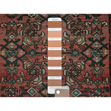 Load image into Gallery viewer, 2&#39;7&quot;x9&#39;1&quot; Blush Red, Vintage Persian Hamadan with All Over Fish Design, Sheared Low, Zero Pile, Sides and Ends Professionally Secured, Clean, Hand Knotted, Pure Wool, Narrow Runner, Oriental Rug Sh884 FWR5304