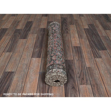 Load image into Gallery viewer, 2&#39;7&quot;x9&#39;1&quot; Blush Red, Vintage Persian Hamadan With All Over Fish Design, Sheared Low, Zero Pile, Sides And Ends Professionally Secured, Clean, Hand Knotted, Pure Wool, Narrow Runner, Oriental Rug FWR5304