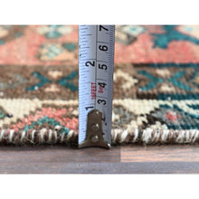 Load image into Gallery viewer, 2&#39;7&quot;x9&#39;1&quot; Blush Red, Vintage Persian Hamadan with All Over Fish Design, Sheared Low, Zero Pile, Sides and Ends Professionally Secured, Clean, Hand Knotted, Pure Wool, Narrow Runner, Oriental Rug Sh884 FWR5304