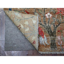 Load image into Gallery viewer, 3&#39;x4&#39;9&quot; Cafe au lait Brown, Hand Knotted, Afghan Peshawar with Birds of Paradise, Vegetable Dyes, Organic Wool, Oriental Rug FWR531000