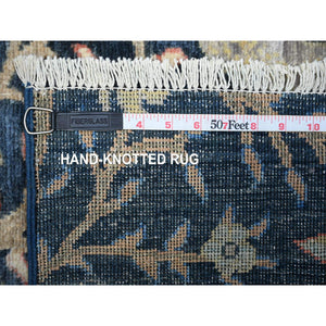 2'10"x4'9" Millennium Blue, Hand Knotted, Natural Dyes, Soft Wool, Afghan Peshawar with Birds of Paradise, Oriental Rug FWR531006