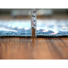 Load image into Gallery viewer, 2&#39;6&quot;x9&#39;7&quot; Millennium Blue, Afghan Peshawar with Birds of Paradise, Hand Knotted, Vegetable Dyes, 100% Wool, Runner, Oriental Rug FWR531012