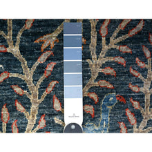 Load image into Gallery viewer, 2&#39;7&quot;x10&#39; Millennium Blue, Afghan Peshawar With Birds Of Paradise, Hand Knotted, Vegetable Dyes, Natural Wool, Runner, Oriental Rug FWR531024