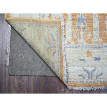 Load image into Gallery viewer, 3&#39;1&quot;x4&#39;9&quot; Tango Orange, Vegetable Dyes, Afghan Angora Oushak With Cypress And Willow Tree Design, Hand Knotted, Velvety Wool, Oriental Rug FWR531060