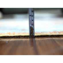 Load image into Gallery viewer, 3&#39;1&quot;x4&#39;9&quot; Tango Orange, Vegetable Dyes, Afghan Angora Oushak With Cypress And Willow Tree Design, Hand Knotted, Velvety Wool, Oriental Rug FWR531060