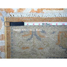 Load image into Gallery viewer, 3&#39;1&quot;x4&#39;9&quot; Tango Orange, Vegetable Dyes, Afghan Angora Oushak With Cypress And Willow Tree Design, Hand Knotted, Velvety Wool, Oriental Rug FWR531060