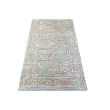 Load image into Gallery viewer, 3&#39;x4&#39;10&quot; Reseda Green, Afghan Angora Oushak, Hand Knotted, Vegetable Dyes, Dense Weave, Soft Wool, Oriental Rug FWR531096