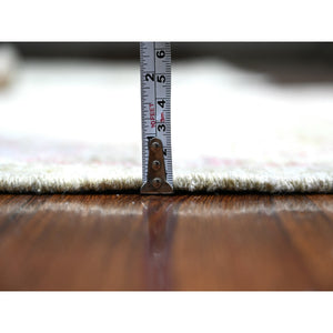 3'x4'10" Reseda Green, Afghan Angora Oushak, Hand Knotted, Vegetable Dyes, Dense Weave, Soft Wool, Oriental Rug FWR531096
