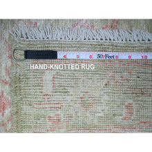Load image into Gallery viewer, 3&#39;x4&#39;10&quot; Reseda Green, Afghan Angora Oushak, Hand Knotted, Vegetable Dyes, Dense Weave, Soft Wool, Oriental Rug FWR531096