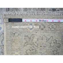Load image into Gallery viewer, 6&#39;1&quot;x9&#39; Steely Gray, Hand Knotted Natural Dyes Afghan Angora Oushak All Over Vines And Motifs, Vibrant Wool Oriental Rug FWR531156