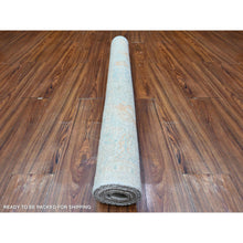 Load image into Gallery viewer, 4&#39;x5&#39;9&quot; Blissful Blue, Faded Out Afghan Angora Oushak and All Over Designs, Hand Knotted Vegetable Dyes Oriental Soft Wool Rug FWR531168
