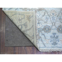 Load image into Gallery viewer, 4&#39;x11&#39;10&quot; Sleepy Hollow Blue, Afghan Angora Oushak All Over Pattern Shiny Wool, Hand Knotted Vegetable Dyes, Wide Runner Oriental Rug FWR531174