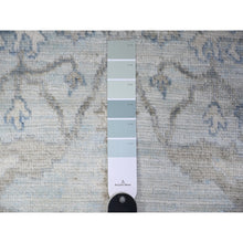 Load image into Gallery viewer, 4&#39;x11&#39;10&quot; Sleepy Hollow Blue, Afghan Angora Oushak All Over Pattern Shiny Wool, Hand Knotted Vegetable Dyes, Wide Runner Oriental Rug FWR531174