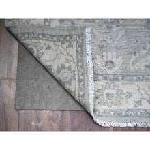 Load image into Gallery viewer, 2&#39;8&quot;x11&#39;10&quot; Lazy Gray, Extra Soft Wool Hand Knotted Finer Peshawar Heriz Sickle Leaf Design, Densely Woven, Natural Dyes, Oriental Runner Rug FWR531216