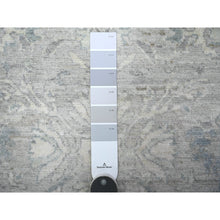 Load image into Gallery viewer, 2&#39;8&quot;x11&#39;10&quot; Lazy Gray, Extra Soft Wool Hand Knotted Finer Peshawar Heriz Sickle Leaf Design, Densely Woven, Natural Dyes, Oriental Runner Rug FWR531216