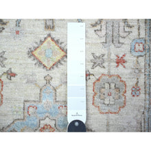 Load image into Gallery viewer, 3&#39;x5&#39; Fresh Mint Gray with Misty Grey Border, Natural Dyes, 100% Wool, Hand Knotted, Denser Woven, Karajeh with Geometric Medallions Design, Oriental Rug FWR531252