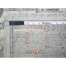 Load image into Gallery viewer, 3&#39;x5&#39; Fresh Mint Gray with Misty Grey Border, Natural Dyes, 100% Wool, Hand Knotted, Denser Woven, Karajeh with Geometric Medallions Design, Oriental Rug FWR531252