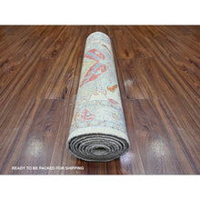 Load image into Gallery viewer, 2&#39;8&quot;x9&#39;10&quot; Baby Powder White, Fine Aryana, Sultanabad Leaf Design, Hand Knotted, Natural Dyes, Vibrant Wool, Runner Oriental Rug FWR531270