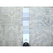 Load image into Gallery viewer, 2&#39;6&quot;x11&#39;7&quot; Cadet Gray, Natural Dyes, White Wash Peshawar, Hand Knotted, 100% Wool, Runner Oriental Rug FWR531282