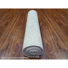 Load image into Gallery viewer, 2&#39;6&quot;x11&#39;7&quot; Cadet Gray, Natural Dyes, White Wash Peshawar, Hand Knotted, 100% Wool, Runner Oriental Rug FWR531282