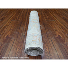 Load image into Gallery viewer, 2&#39;6&quot;x7&#39;10&quot; Goose Gray, White Wash Peshawar, Hand Knotted, Vegetable Dyes, Pure Wool, Runner Oriental Rug FWR531288