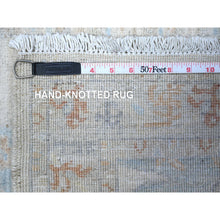 Load image into Gallery viewer, 2&#39;6&quot;x7&#39;10&quot; Goose Gray, White Wash Peshawar, Hand Knotted, Vegetable Dyes, Pure Wool, Runner Oriental Rug FWR531288