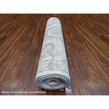 Load image into Gallery viewer, 2&#39;6&quot;x9&#39;10&quot; Toque White, Hand Knotted, Organic Wool, White Wash Peshawar Subtle Design, Runner Oriental Rug FWR531300