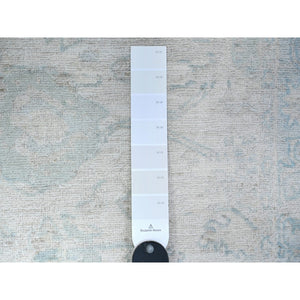 3'x5' Gainsboro Gray, Natural Dyes, Pure Wool, White Wash Peshawar, Hand Knotted, Oriental Rug FWR531318