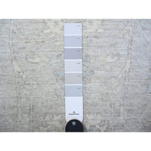 Load image into Gallery viewer, 2&#39;8&quot;x11&#39;6&quot; Gainsboro Gray, Natural Wool, White Wash Peshawar, Hand Knotted, Vegetable Dyes, Runner Oriental Rug FWR531324