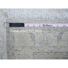 Load image into Gallery viewer, 2&#39;8&quot;x11&#39;6&quot; Gainsboro Gray, Natural Wool, White Wash Peshawar, Hand Knotted, Vegetable Dyes, Runner Oriental Rug FWR531324