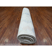 Load image into Gallery viewer, 9&#39;8&quot;x13&#39;6&quot; Daisy White, Hand Knotted, Luxurious Wool, White Wash Peshawar, Pomegranate Design, Oriental Rug FWR531348