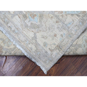 8'10"x10'9" Goose Gray, Vegetable Dyes, White Wash Peshawar, Hand Knotted, Organic Wool, Oriental Rug FWR531360