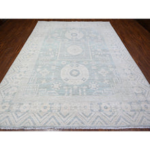 Load image into Gallery viewer, 8&#39;10&quot;x11&#39;3&quot; Stone Blue, Washed Out Peshawar With Khotan Design, Hand Knotted, Natural Dyes, Pure Wool, Oriental Rug FWR531366