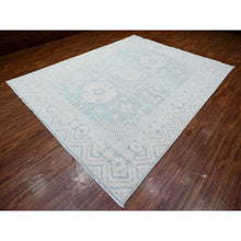 Load image into Gallery viewer, 8&#39;10&quot;x11&#39;3&quot; Stone Blue, Washed Out Peshawar With Khotan Design, Hand Knotted, Natural Dyes, Pure Wool, Oriental Rug FWR531366
