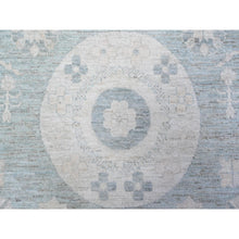 Load image into Gallery viewer, 8&#39;10&quot;x11&#39;3&quot; Stone Blue, Washed Out Peshawar With Khotan Design, Hand Knotted, Natural Dyes, Pure Wool, Oriental Rug FWR531366
