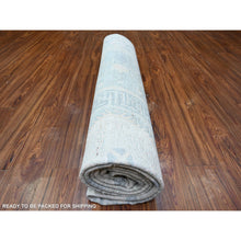 Load image into Gallery viewer, 8&#39;10&quot;x11&#39;3&quot; Stone Blue, Washed Out Peshawar with Khotan Design, Hand Knotted, Natural Dyes, Pure Wool, Oriental Rug FWR531366