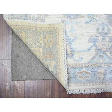 Load image into Gallery viewer, 3&#39;x6&#39; Brilliant White and Web Gray, Pure Wool Hand Knotted, Vegetable Dyes, Afghan Angora Oushak All Over Pattern, Oriental Rug FWR531402