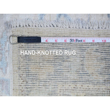 Load image into Gallery viewer, 3&#39;x6&#39; Brilliant White and Web Gray, Pure Wool Hand Knotted, Vegetable Dyes, Afghan Angora Oushak All Over Pattern, Oriental Rug FWR531402