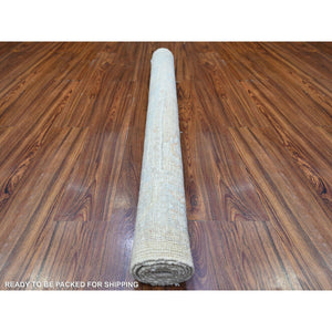 4'1"x5'9" Stargazer Gray, Afghan Angora Oushak With Soft Colors, Vibrant Wool, Hand Knotted Natural Dyes, Oriental Rug FWR531420